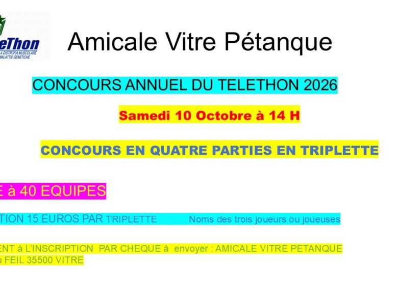 Concours de pétanque TELETHON