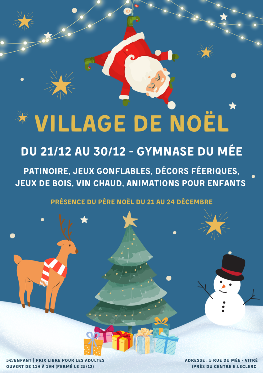 Village de Noël patinoire, jeux gonflables et jeux en bois à Vitré
