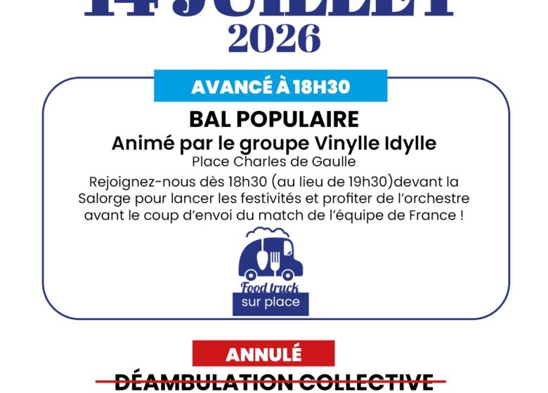 Fête nationale : bal et feu d&rsquo;artifice (annulé) à La Guerche-de-Bretagne
